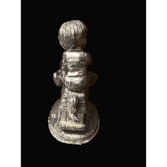 Michael Ricker Pewter Figurine Of Child On Rocking Horse - Picture 2 of 7